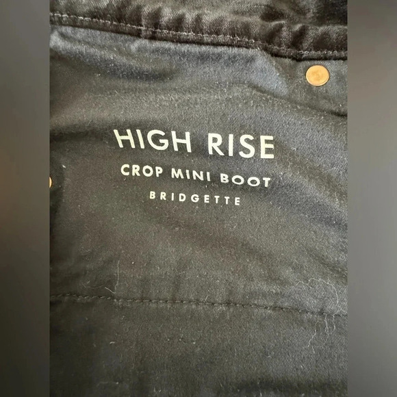 Lucky Brand Womens Size 12/31 Black Velour Jeans High Rise Crop Mini Boot - Picture 5 of 7